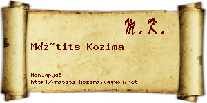 Mátits Kozima névjegykártya